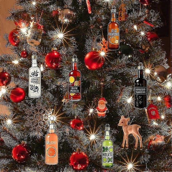 Advent 2025 Cocktail 24 dage 2D akryl julepynt nedtællingskalender