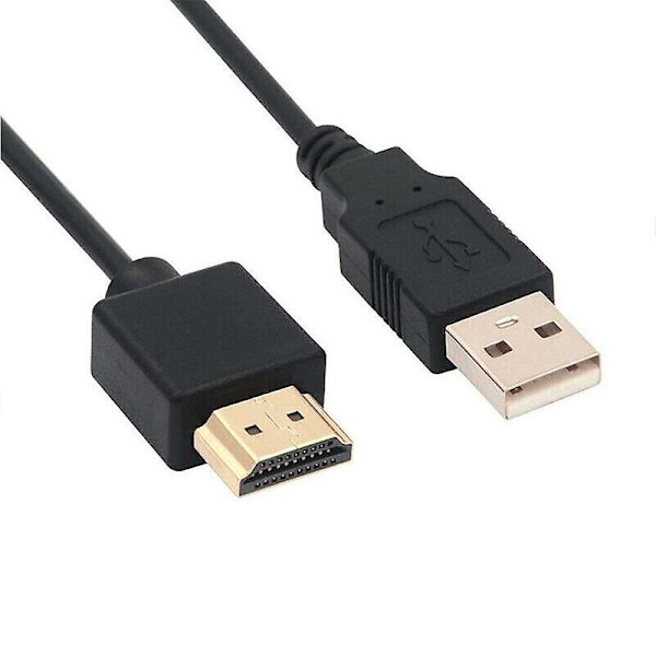 1 x HDMI till USB-kabel, USB till HDMI hane strömförsörjningskabel, Ren koppar 0,5M [DB]