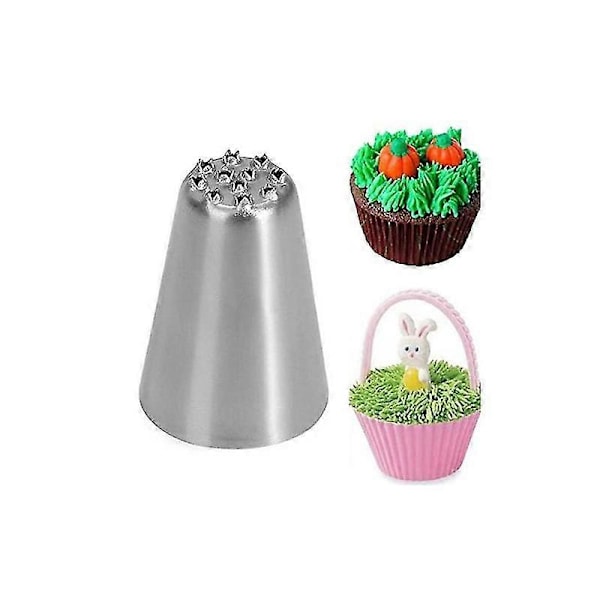 3 stk. Græs Rustfrit Stål Sprøjtetips til Kager, Fondant, Cupcakes DB