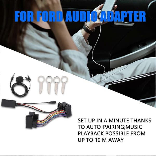 Bil Bluetooth Adapter Kompatibel Fiesta Focus Mondeo Kuga Sony 6000cd [DB]