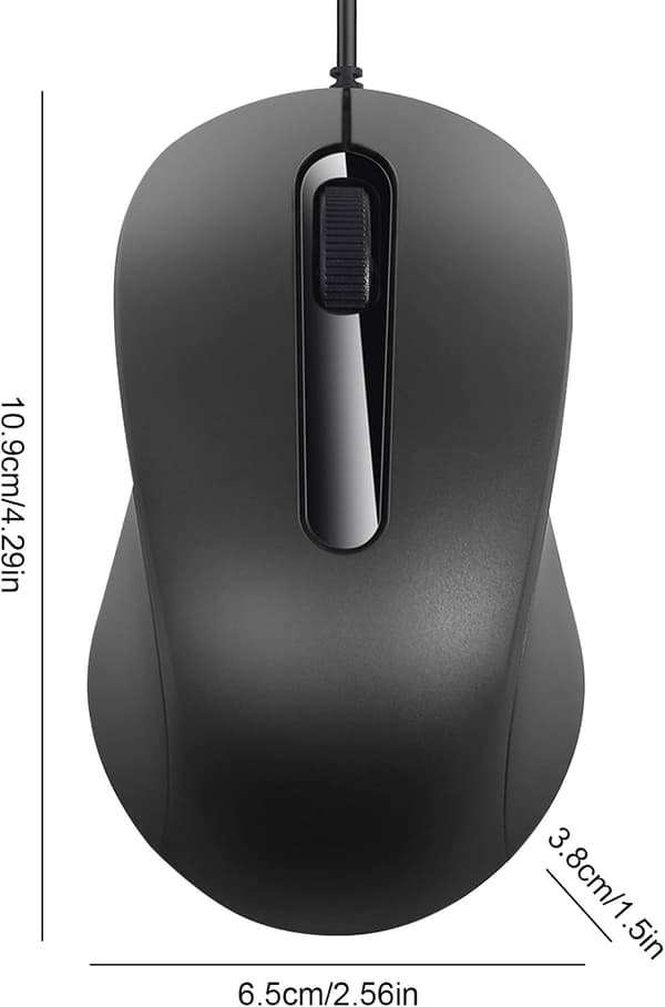 USB kablet tilkobling - stille knapper, ergonomisk design, sklisikkert grep (DB)