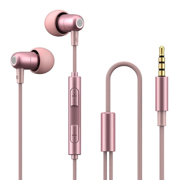 Knapstyrede 3,5 mm Jack kablede In-ear Sleep Earphones med Line Control Jikaix Pink