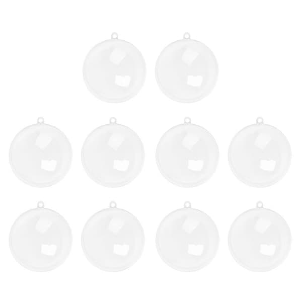Julekuler Klare Plastkuler til Dekor 10 stk Fyllbare Ornamenter