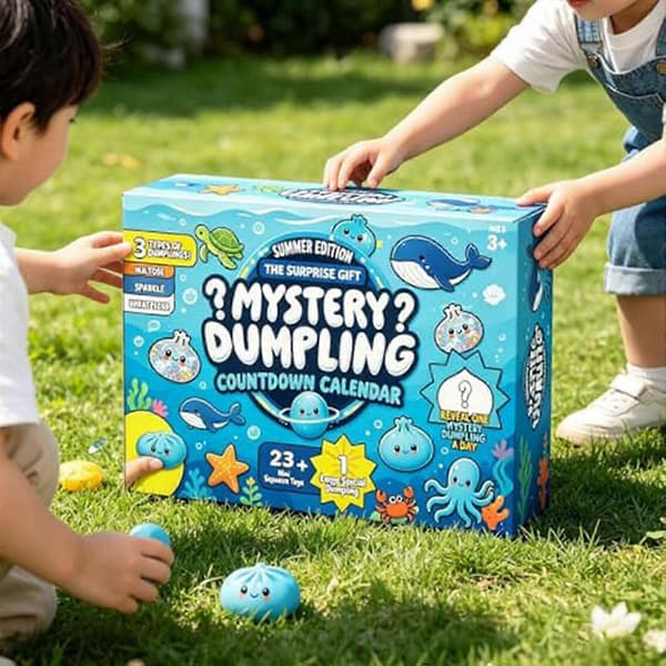 24 dage blød squishy klemme dumpling julekalender - sjov dekompression fidget legetøjssæt Blue