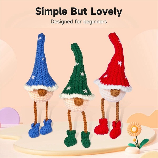 Crochet Kit For Beginners - 3-in-1 Long Legs Gnome,crochet Kit For Complete Beginners Adults,croche