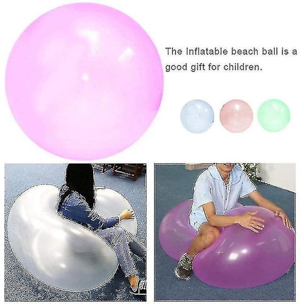 Uppblåsbar bollleksak för vuxna och barn, uppblåsbar boll, strandboll, mjuk gummiball db blue