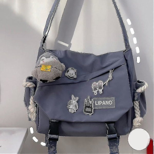 Retro Messenger Bag Male Large Capacity Lightweight Shoulder Bag Adjustable Shoulder Strap DB Black Single Pack