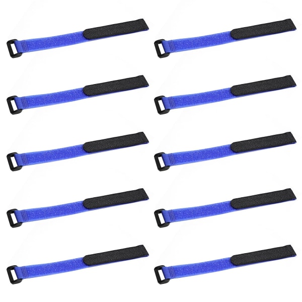 10 st Fästrem med D-ring Spänne Organisera Nylon Bakåt Design Kabelrem för Dator Blue