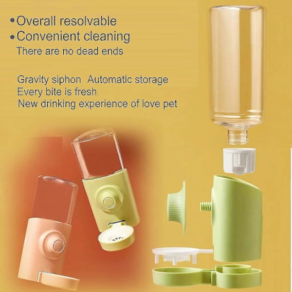 Kaniini Vedenpullo, 600ml Riippuva Automaattinen Vedenjakaja Painovoiman avulla Kanille, Chinchillalle, Merisialle, Frettille [DB] Green