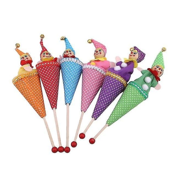 6 stk. Retractable Smiling Clown Toy Doll Morsom Teleskopisk Hide & Seek Play  Stick Plush Doll Toy db