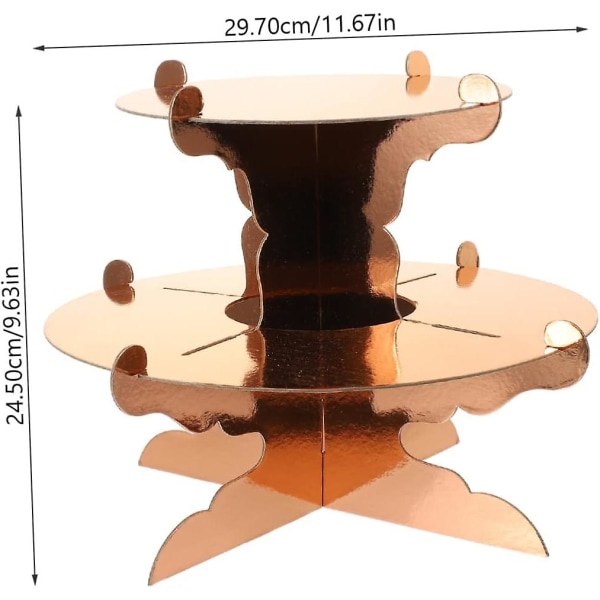 Kakefat Bryllupskake Stativ Cupcake Stativ Dessertbord Display Sett 2stk Teselskap Serveringsfat Pappkake Stativ Fest Cupcake Holder