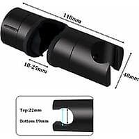 Brusehovedholder, Universal Sort Brusehovedholder Til 18-25mm Brusebjælke Solid Abs Tykkere Og Opgraderet Version Bruse, Mat Sort db