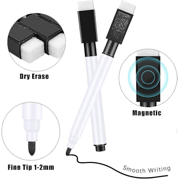 Whiteboard Marker - Whiteboard Marker med Tør Sletning og Fin Spids [Db]