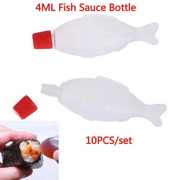 10 stk. 4 ml fiskesauceflaske sushiværktøj krydderimustard dispenser saucekande Hfmqv Db One Size