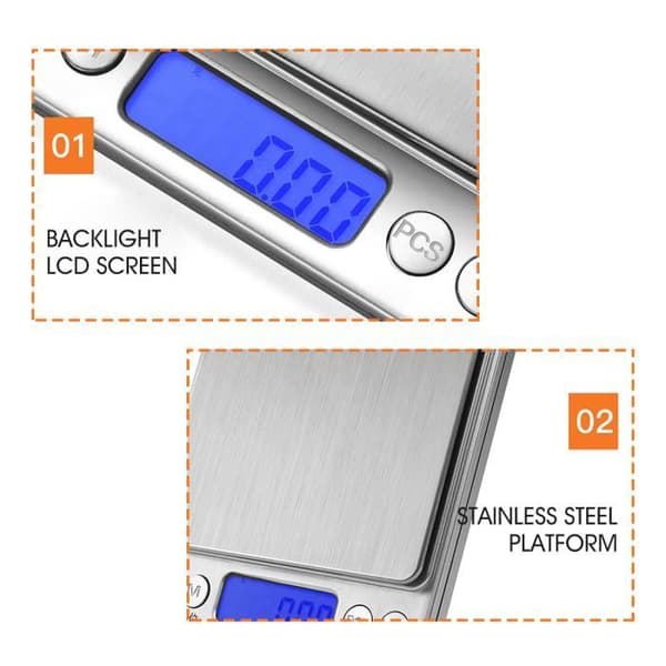 Mini LCD digital köksvåg, hög precision - 0,01g, 500g[DB]