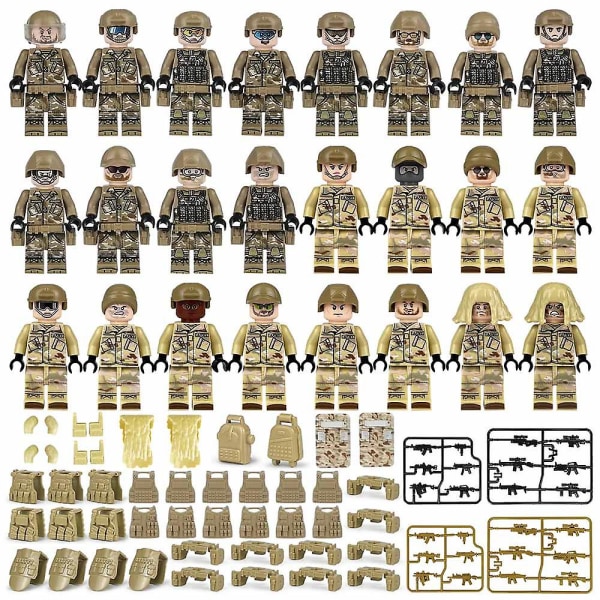 Minifigurer Set, armé Soldat Byggklossar Leksaker, swat Minifiguren Serie Db