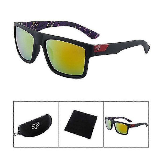 Fox Solglasögon Män Märkesdesigner Kvinnor Körglasögon Vintage Retro Solglasögon Fyrkantiga Glasögon Uv400 Gafas(65% rabatt)_EP28 [DB] T4