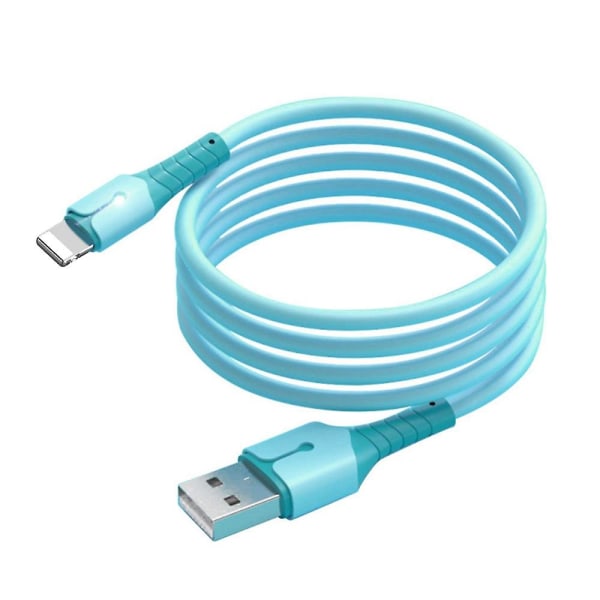 2m USB-A - Lightning-latauskaapeli, nestemäisellä silikonilla päällystetty datakaapeli, jossa merkkivalo db Blue Style A
