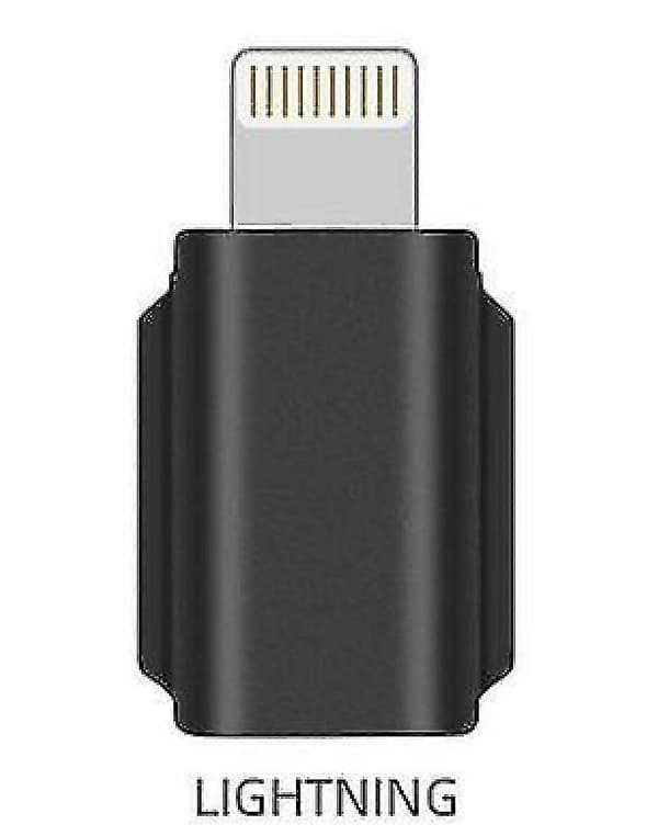 Smarttelefonadapter for DJI Pocket 2 Osmo Pocket iOS Lightning Micro USB-C Android Positiv Standard Revers Data Gimbal Deler [db] Black