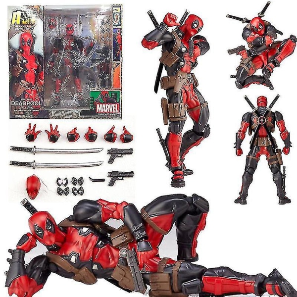 Legends X-men No.001 Deadpool Action Figure Amazing Revoltech Kaiyodo Toy Db Red
