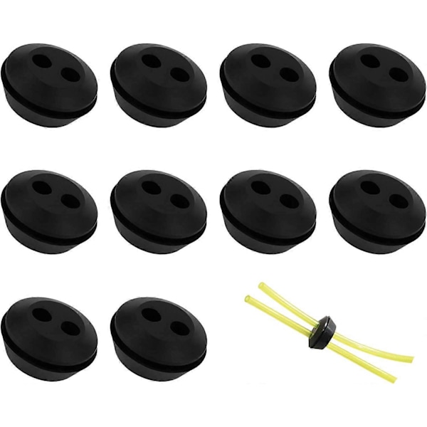 Nirvana 10 st Bränsleslangpackning Bränsleslanglock 2 Hål Bränsletank Genomföringspackning Trimmer Gasslang Tillbehör för Trimmer Motorsåg [DB]
