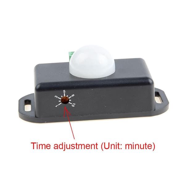 Db Dc 12v/24v Infraröd Pir Rörelsesensor Brytare Led-Ljus 8m Black