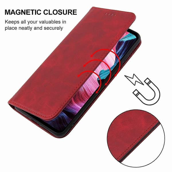 Magnetisk Lærveske For OUKITEL WP23 / WP23 Pro [DB] Red