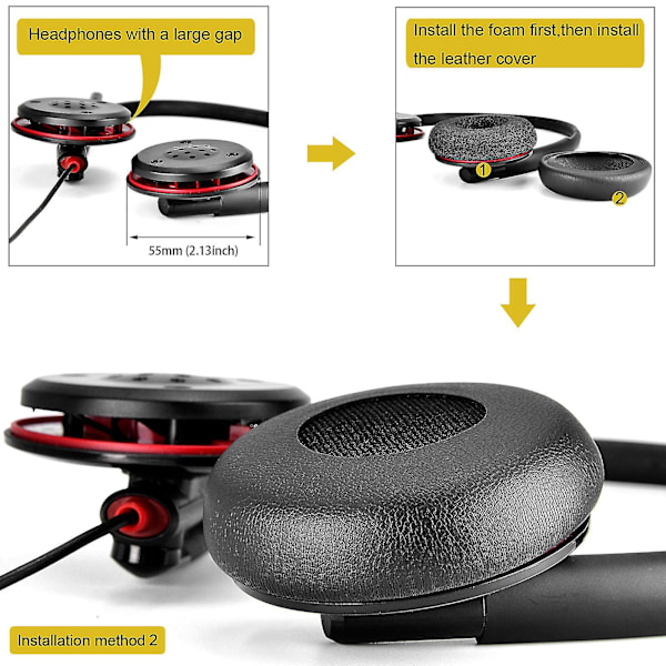 Andningsbara läderöronkuddar förplantronics C510 C520 C710 hörlurar [db]