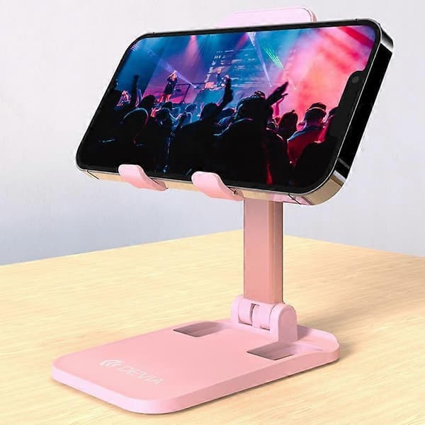 DEVIA Telefonholder Justerbar Foldbar Bordtelefonholder Tablet Vugge Dock til iPhone 16/16 [DB] Multicolor White