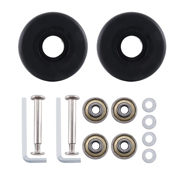 50 mm x 18 mm Matkalaukun Vaihtopyörät, PU-Pyörivät Pyörät Hiiliteräslaakerit Korjaus [DB] Black
