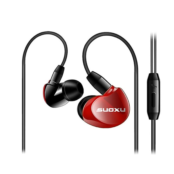 Sx538 Universaalit Heavy Bass Hifi In-ear -langalliset kuulokkeet urheilukuulokkeet mikrofonilla Jikaix Black