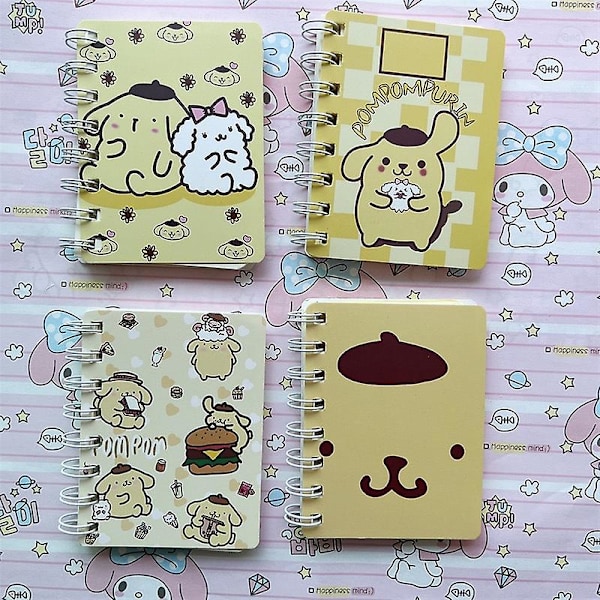 4 st/set Kawaii Mini Anteckningsblock Sanrio Kuromi My Melody Cinnamoroll Cartoon Bärbar Kreativ Fickfjäder Dagbok Present till Flickor [DB] 4pcs-set 1
