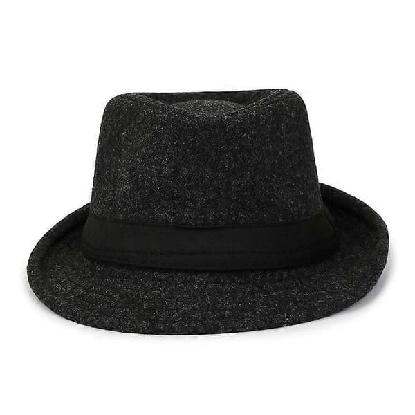 Høj Hat Uld Soft Top Hat Jazz Hat Event Høj Hat Sort [DB] Dark Grey