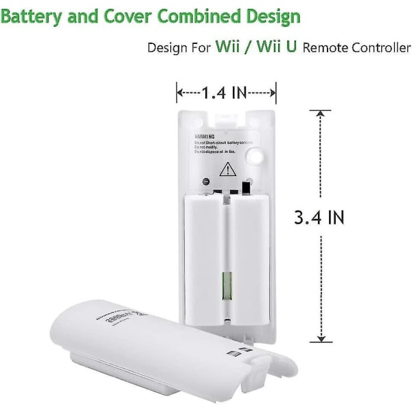 4-pack oppladbare batteripakker for Wii og Wii U fjernkontroll 2800mah [DB]