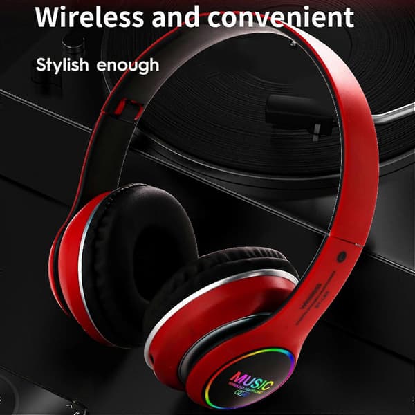 ST-L63 Foldbart trådløst Bluetooth 5.0 stereoheadset med mikrofon og LED-lys[DB] Golden