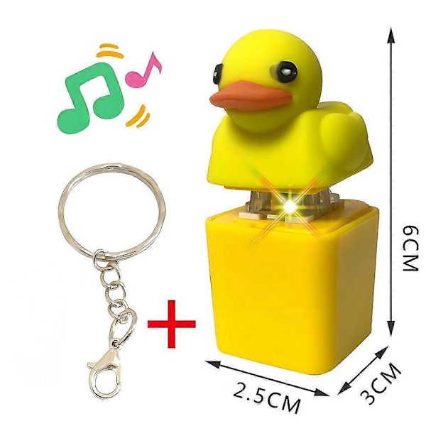 Duckys Kvackande Fidget Leksak - Kvackande Anka Nyckelring, Uppladdningsbar Kvackande Anka Stressleksak med Färgglada Ljus, Rolig & Portabel Ångestdämpare [DB]