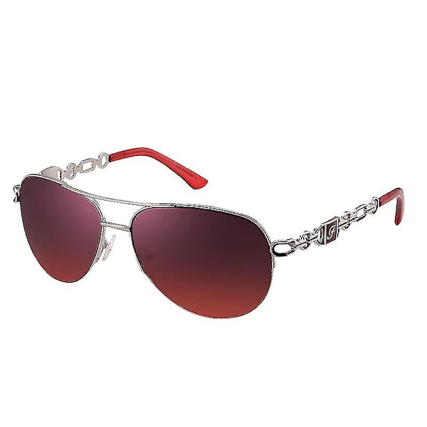 Polariserede Aviator Solbriller, Let Metalramme Solbriller Uv400 [Db] Burgundy gradient