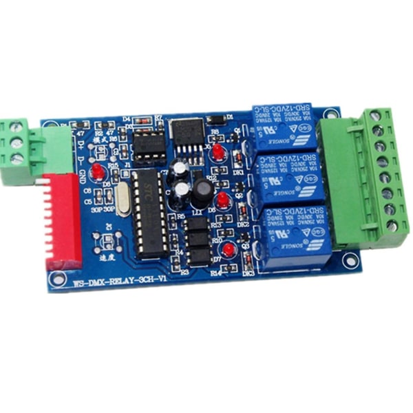 3ch DMX 512 reläutgång, LED DMX512 styrkort, LED DMX512 avkodare, relä [dB} As shown