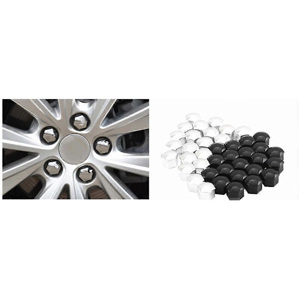 17 19 21MM auton lisävarusteet pyöränsuojuksen ruuvin suojamutteri pölytiivis Volvo V60 S60 XC60 XC40 360c V90 V40 [DB] 21mm-Black-20pcs