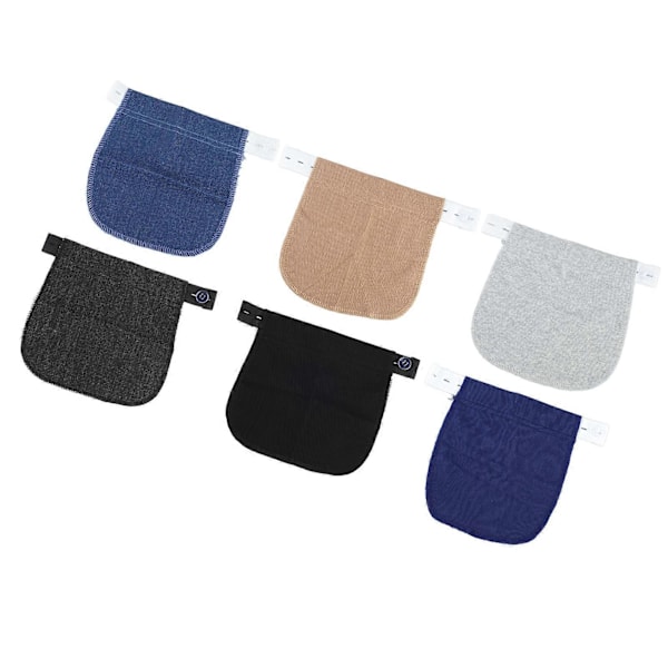 6 stk. Justerbare graviditetsbukseforlengere, 6 farger, myk nylon, graviditetslinningforlenger med knapper for daglig bruk [Db]