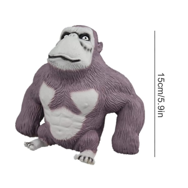 DB Squishy Monkey Anime Figurine Latex Monkey Gorilla Legetøj Jungle Dyr Figurine, Voksne Squishy Gorilla Stress Legetøj Grey