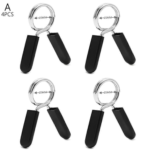 2/4 stk 25-50mm Vektstanglås Klemme Fjær Krageklips Trening Vektløfting Dumbbell Lås [DB] 25mm 4pcs