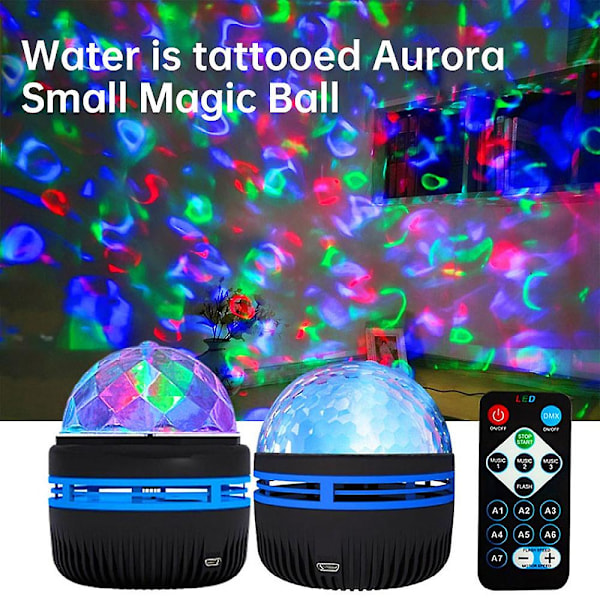 Aurora-valon projektor, revontuli-galaksin LED-lamppu, kaukosäätimellä {Db} Crystal type