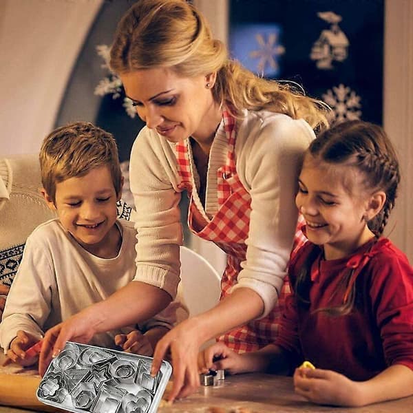 30 Stykker Mini Kakeutstikkere Mini Geometrisk Form Kjeks Kakeutstikkere Rustfritt Stål for DIY Baking [db]