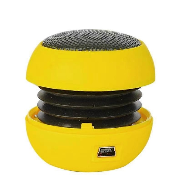 Mini Högtalare Med 3.5mm Ljudkabel Låg Spänning Inbyggt Batteri Infällbar Högtalare För [db] yellow