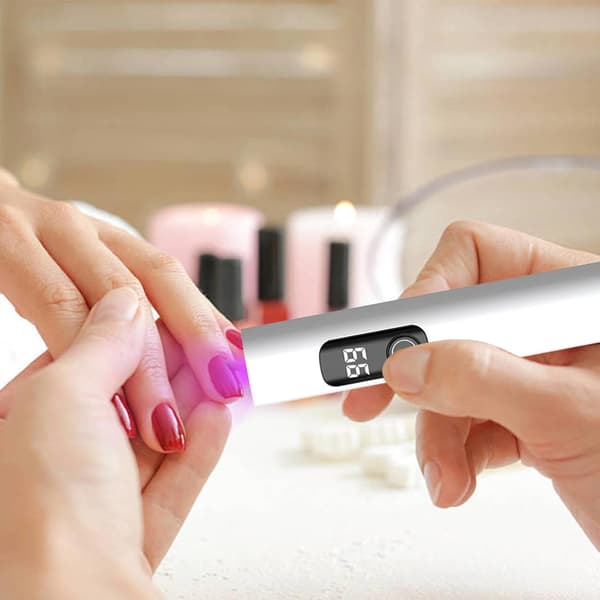 Générique Mini USB oppladbar UV-neglelampe med 2 timermoduser for hjem, reise, salong og studio White