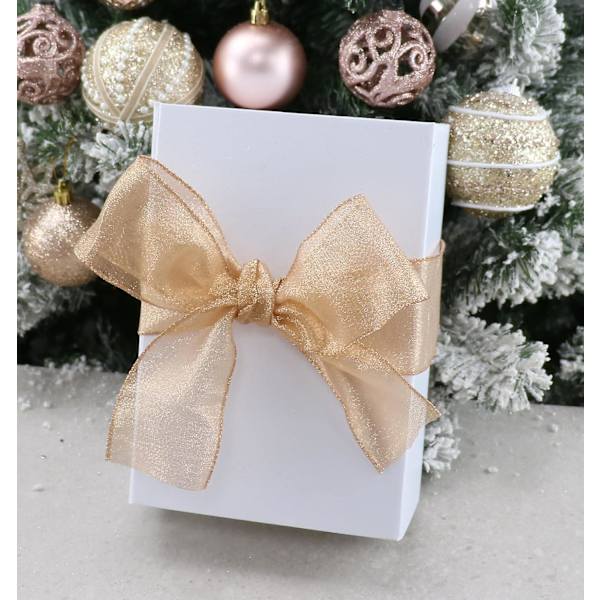Champagne Gold Wired Ribbon 2-1/2 Inch Kobberbånd Med Wired Edge Gold Lurex