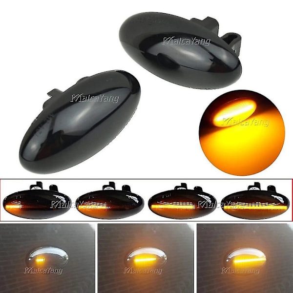 2 st LED dynamisk blinkers sidomarkeringsljus för Peugeot 307 206 407 107 607 1007 Partner Expert sekventiell blinkerslampa [DB]