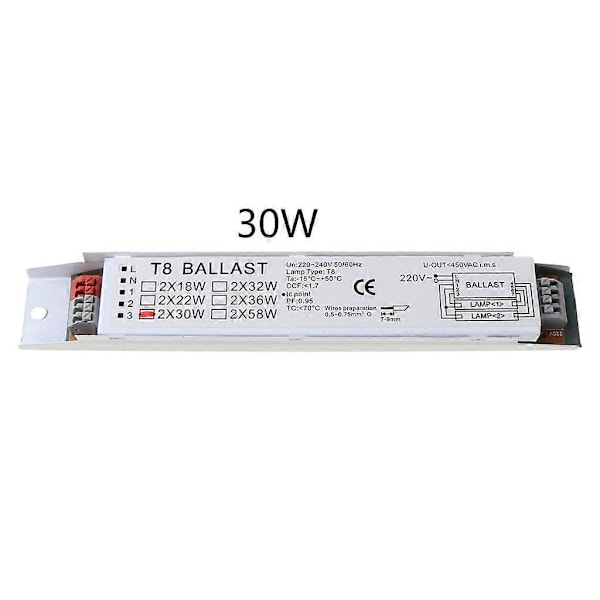 Hög Ballastfaktor Ballast 2x18/30/58W Elektronisk Fluorescerande Lamp Ballast [DB] 30W