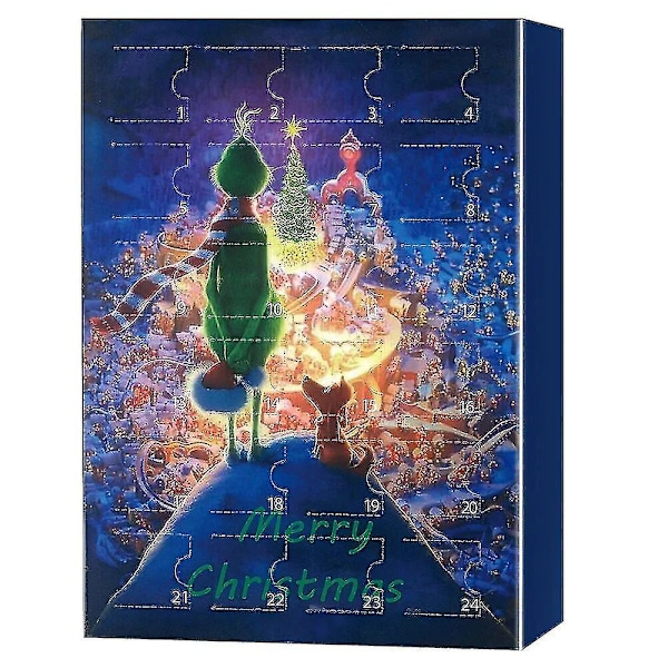 Julekalender Figurboks 24 stk Dr. Seuss Grinchen Grønn Monster Mini Liten Lekegaver {DB} Grinch C